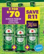 Heinkein Premium Lager Beer-For 3 x 650ml
