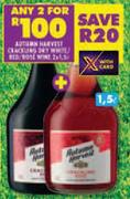 Autumn Harvest Crackling Dry White/Red/Rose Wine-For Any 2 x 1.5Ltr