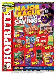 Shoprite Western Cape : Major League Birthday Savings (21 July - 10 August 2025)