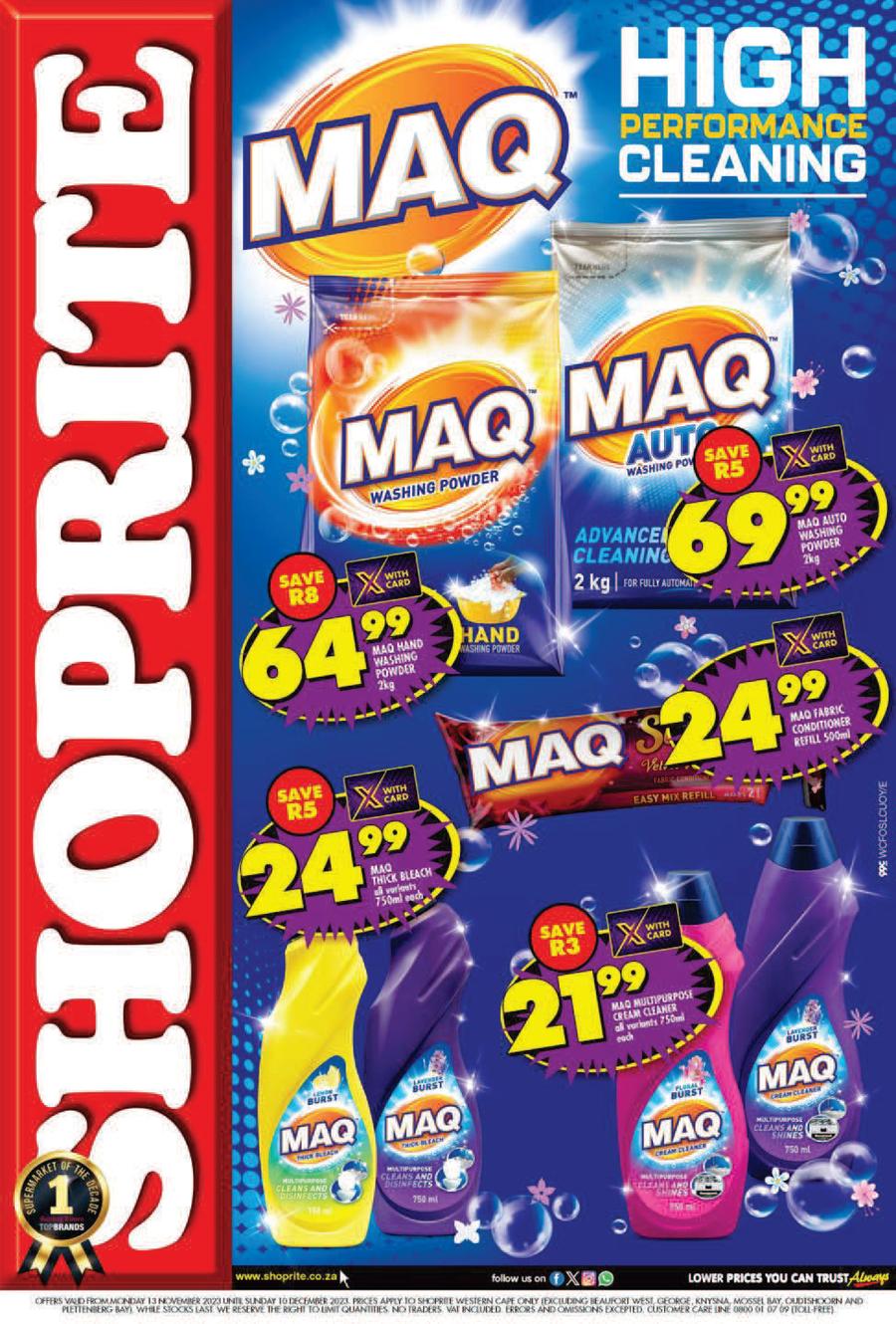 Shoprite Western Cape Maq Promotion 13 November 10 December