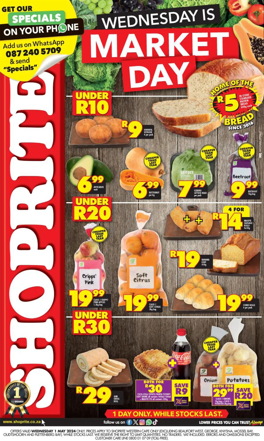 Shoprite Western Cape : Wednesday Is Market Day (1 May 2024 Only)