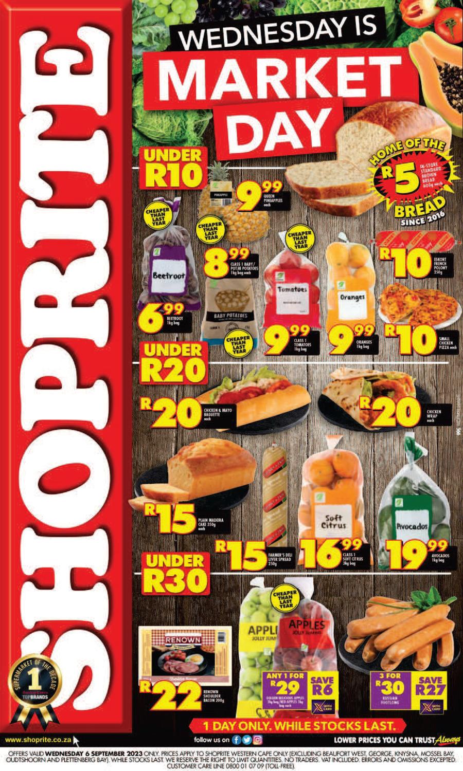 Shoprite Western Cape : Wednesday Is Market Day (6 September 2023 Only ...