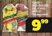 Class 1 Red/Golden Delicious Apples-1Kg Bag Each