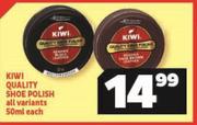 Kiwi Quality Shoe Polish All Variants-50ml Each