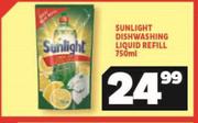 Sunlight Dishwashing Liquid Refill-750ml
