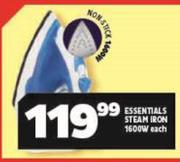 Essentials Steam Iron 1600W-Each