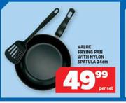 Value Frying Pan With Nylon Spatula 24cm-Per Set