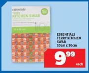 Essentials Terry Kitchen Swab 30cm x 30cm-Each