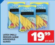 Latex Small/Medium/Large Household Gloves-Per Pack