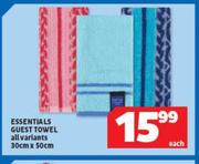 Essentials Guest Towel All Variants 30cm x 50cm-Each