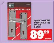 Quality Chrome 5 Lever Mortise Lock Set 2 Piece-Per Set