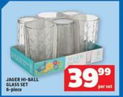 Jager Hi-Ball Glass Set 6 Piece-Per Set