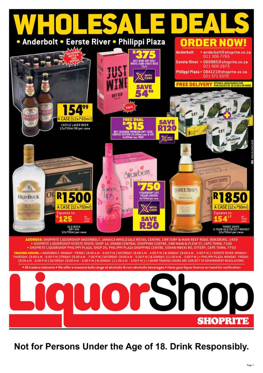 Shoprite Liquor Western Cape Wholesale Deals (20 May 9 June 2022