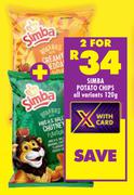 Simba Potato Chips (All Variants)-For 2 x 120g