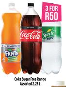  Coke Sugar Free Range Assorted-3 x 2.25Ltr