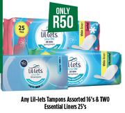 Any Lil-Lets Tampons Assorted 16's & Two Essential Liners 25's