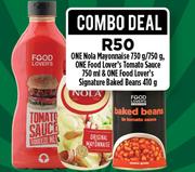 One Nola Mayonnaise 730g/750g, One Food Lover's Tomato Sauce 750ml -Combo