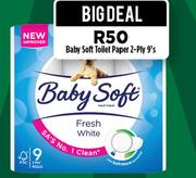 Baby Soft Toilet Paper 2-Ply 9's