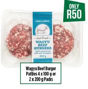 Wagyu Beef Burger Patties 4 x 100g Or 2 x 200g Packs-Each