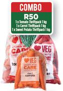 1 X Tomato Thriftpack 1kg , 1 x Carrot Thriftpack 1Kg, 1 x Sweet Potato Thriftpack 1Kg-Combo