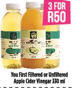 You First Filtered Or Unfiltered Apple Cider Vinegar-3 x 330ml