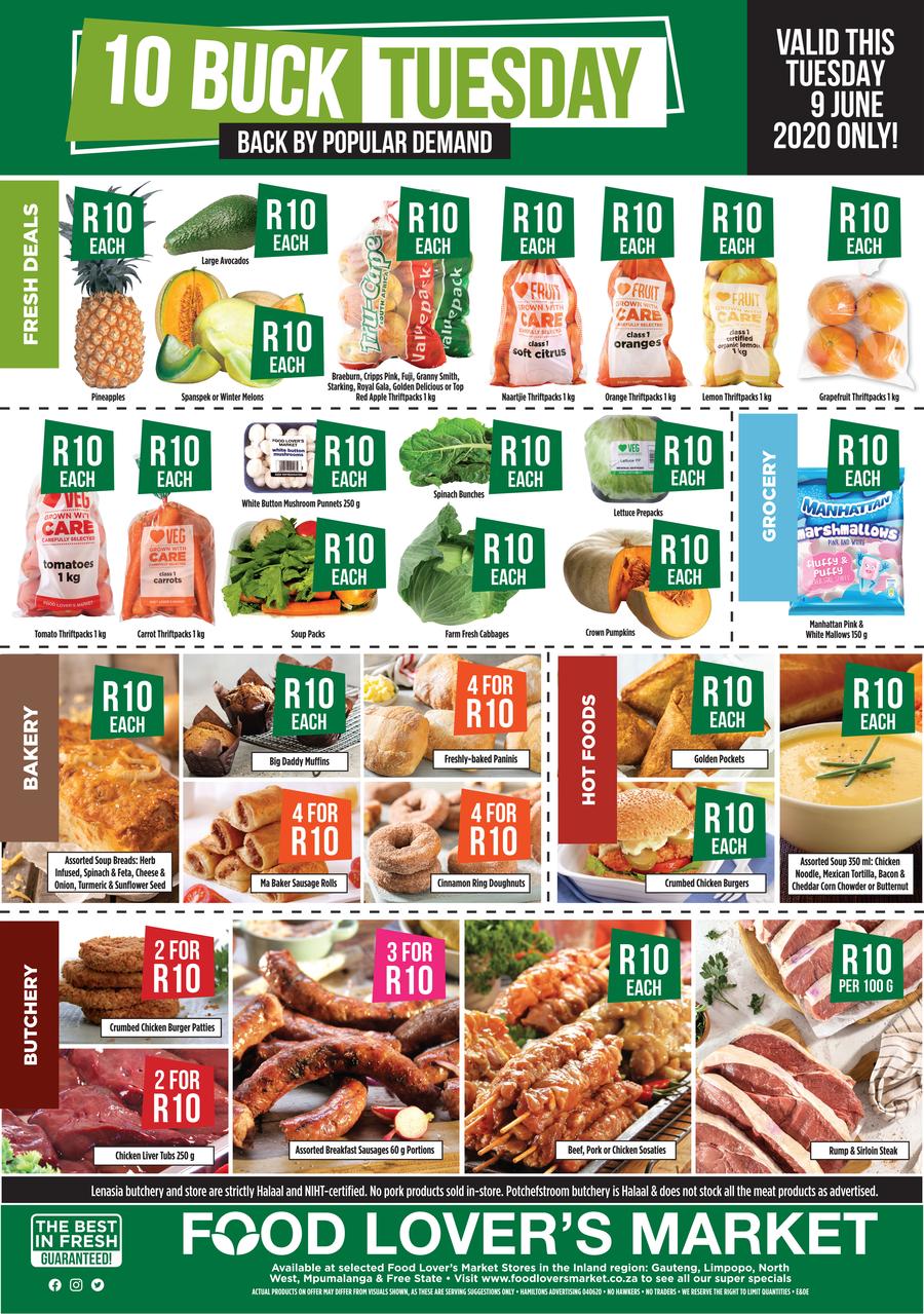 Food Lover S Market Inland 10 Buck Tuesday 09 June 2020 Only M Guzzle Co Za