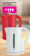 Logik 1.7L Immersed Kettle White Or Red-Each