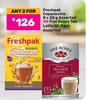 Freshpak Cappuccino 8 x 20g Or Five Roses Tea Latte 10 Pack-For 2