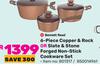 Bennett Read 6-Piece Copper & Rock Or Slate & Stone Forged Non-Stick Cookware Set-Per Set