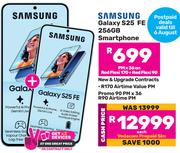 2 x Samsung Galaxy S25 FE 256GB Smartphone-On Red Flexi 170 + Red Flexi 90 