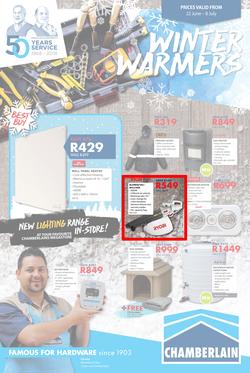 Chamberlains : Winter Warmers (22 June - 8 July 2018), page 1