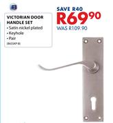 B Victorian Door Handle Set