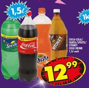 Coca-Cola/Fanta/Sprite/Stoney Cold Drink-1.5Ltr Each