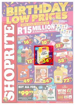 Shoprite KZN : Birthday Low Prices (23 July - 5 Aug 2018), page 1