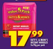 Fatti's & Moni's Instant Noodles-5x78g Per Pack