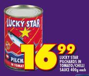 Lucky Star Pilchards In Tomato Sauce/Chilli Sauce-400g Each