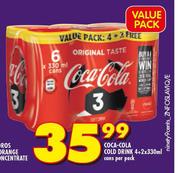 Coca Cola Cold Drink Cans-4+2x330ml Per Pack