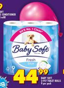 Baby Soft 2-Ply Toilet Rolls-9 Per Pack