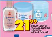 Johnson's Baby Oil 125ml/Aqueous Cream 250ml/350ml/Baby Jelly 250ml-Each