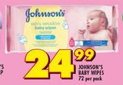 Johnson's Baby Wipes 72's-Per Pack