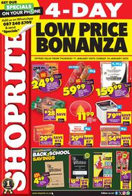 Shoprite KwaZulu-Natal : Low Price Bonanza (11 January - 14 January 2024)
