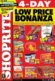 Shoprite KwaZulu-Natal : Low Price Bonanza (2 November - 5 November 2023)