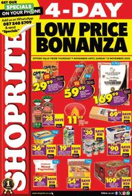 Shoprite KwaZulu-Natal : Low Price Bonanza (9 November - 12 November 2023)