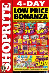 Shoprite KwaZulu-Natal : Low Price Bonanza (11 August - 14 August 2022)
