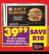 Juicy Burger Frozen Chargrill Flavour Burgers-700g