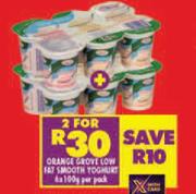 Orange Grove Low Fat Smooth Yoghurt-For 2 x 4 x 100g Per Pack