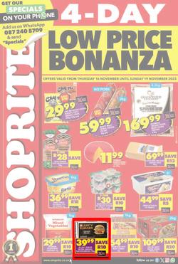 Shoprite KwaZulu-Natal : Low Price Bonanza (16 November - 19 November 2023), page 1