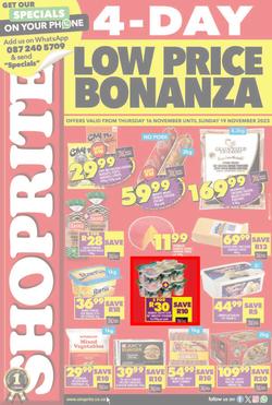 Shoprite KwaZulu-Natal : Low Price Bonanza (16 November - 19 November 2023), page 1
