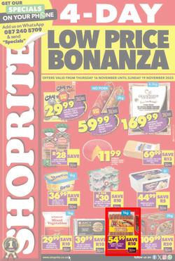 Shoprite KwaZulu-Natal : Low Price Bonanza (16 November - 19 November 2023), page 1