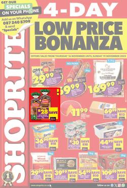 Shoprite KwaZulu-Natal : Low Price Bonanza (16 November - 19 November 2023), page 1